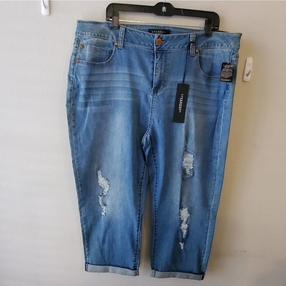 LIVERPOOL the crop boyfriend distressed stretch capri jeans plus size 20 NEW!!!! - Picture 9 of 10